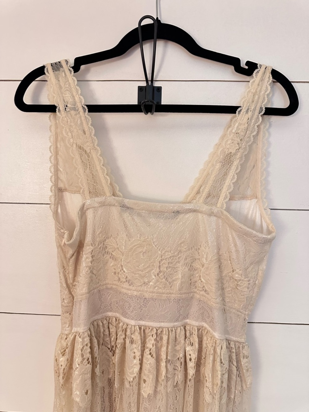 Silvian Heach L Cream lace sleeveless lined maxi dress vintage feminine antique - Picture 13 of 16